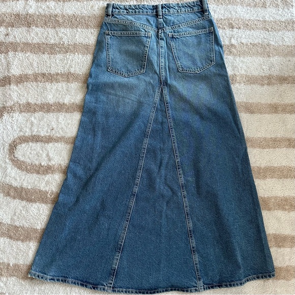 Zara Maxi skirt Washed Effect Front zip Womens Size XS - Picture 3 of 5